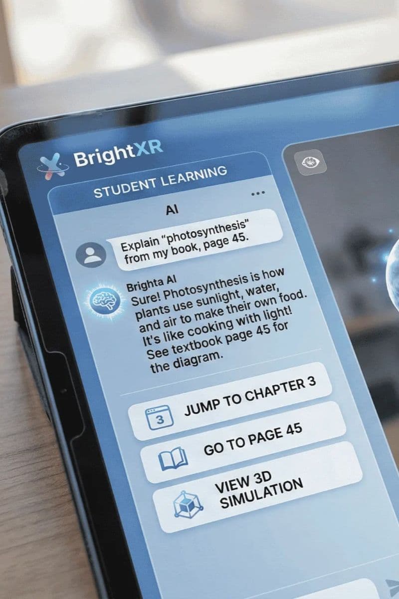 Student interacting with Brighta AI tutor